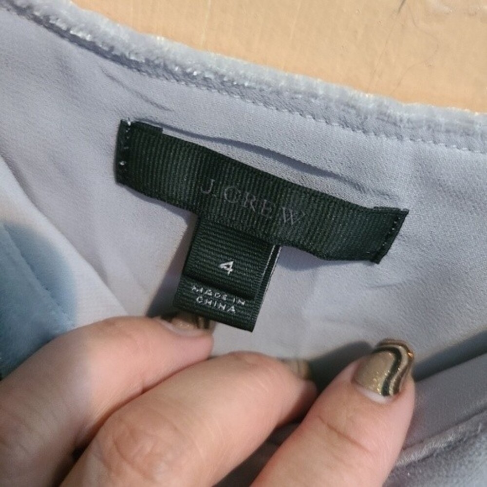 J. Crew Gray Velvet Ruffle Tank Top - Picture 4 of 7